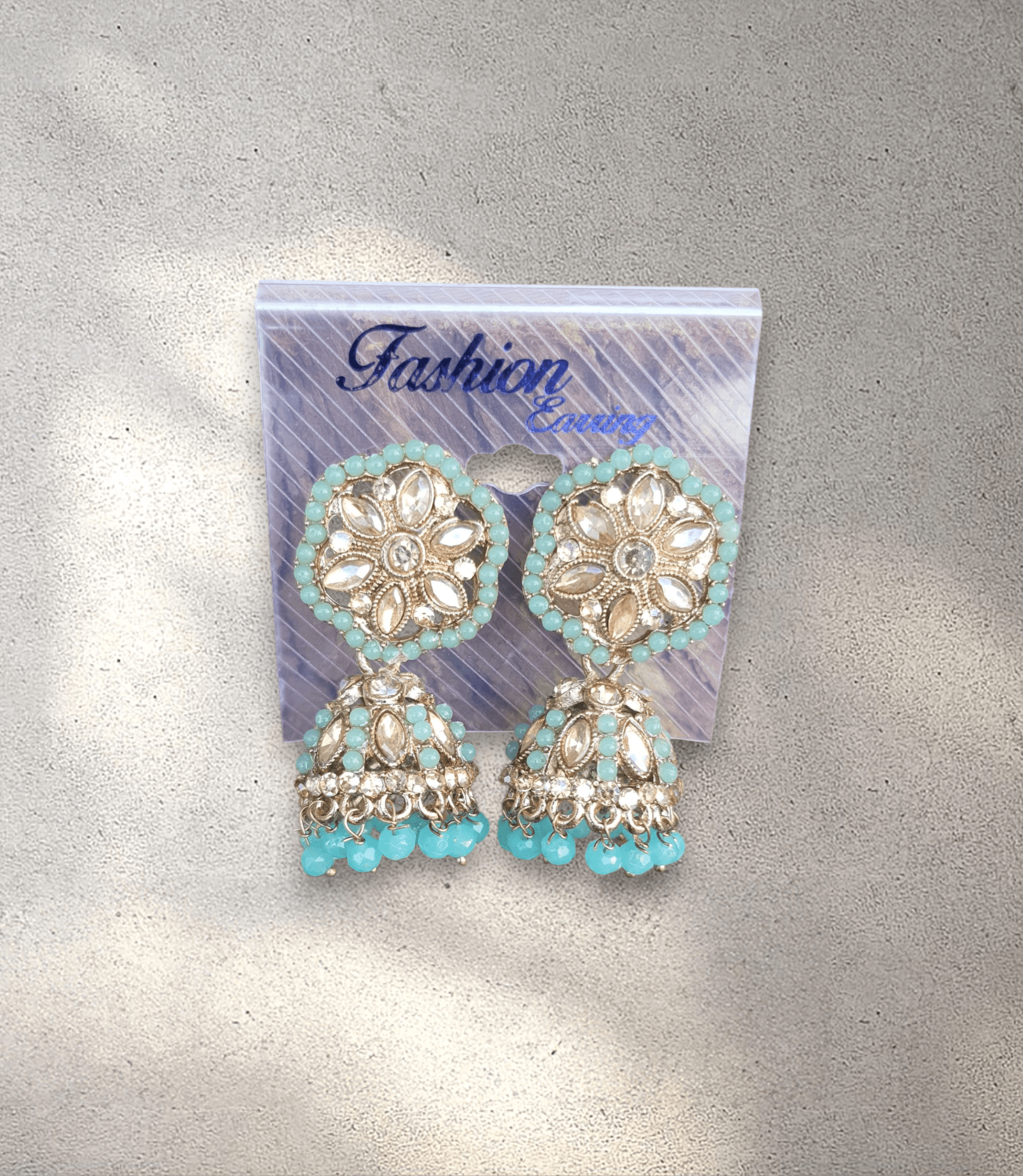 Turquoise Jhumka (Earring) - Design 3