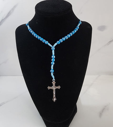 Blue Rosary with Cross