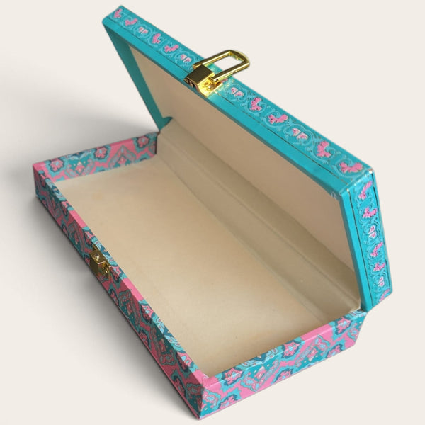 Blue Paisley Wooden Box