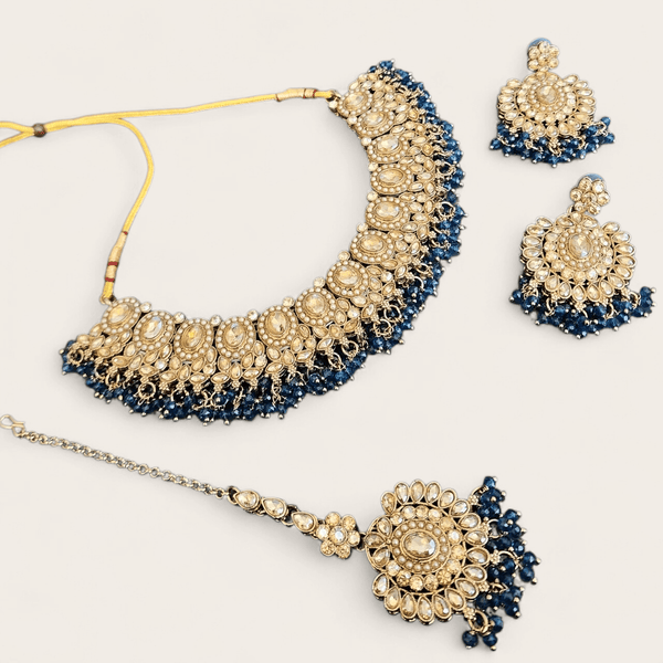Blue Soft Choker Jewellery Set