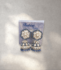 Gold and Blue Jhumka (Earring)