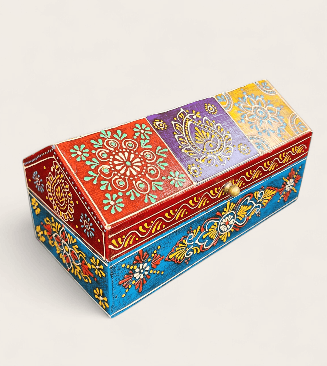 Hand Painted Wooden Pentagon Box – The Guru's Hut
