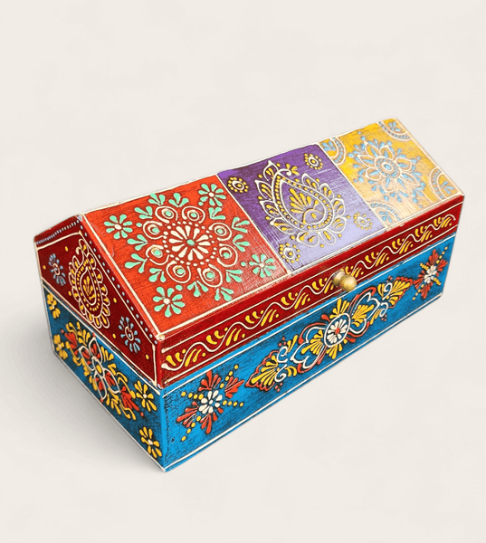 Hand Painted Wooden Pentagon Box