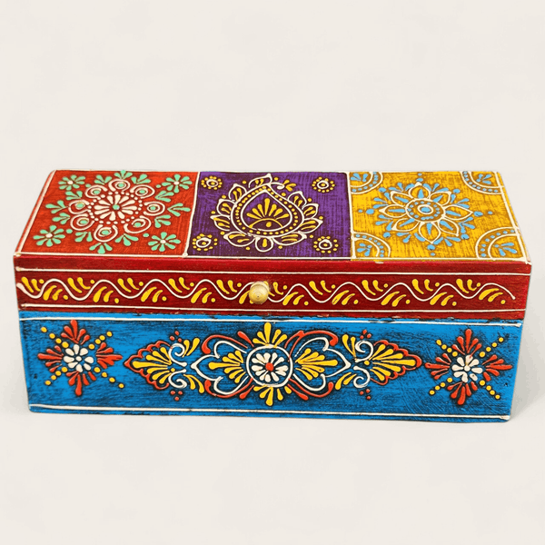 Hand Painted Wooden Pentagon Box