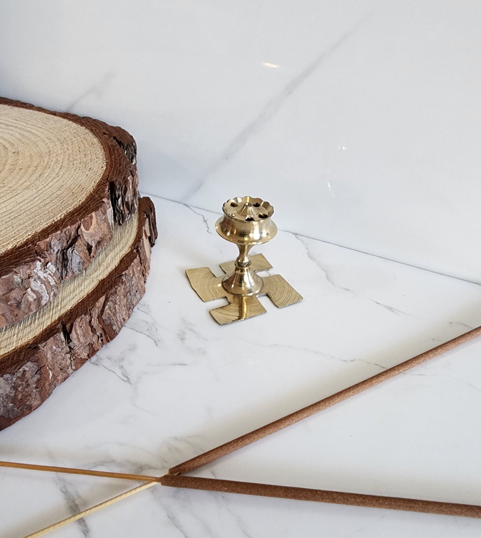 Brass Swastika Incense Holder