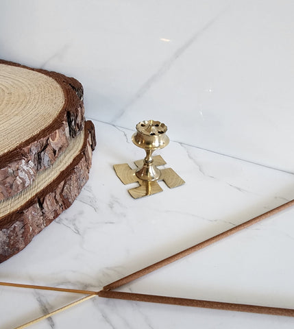 Brass Swastika Incense Holder