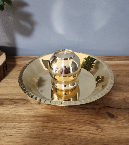 Brass Thali and Lota Set 2