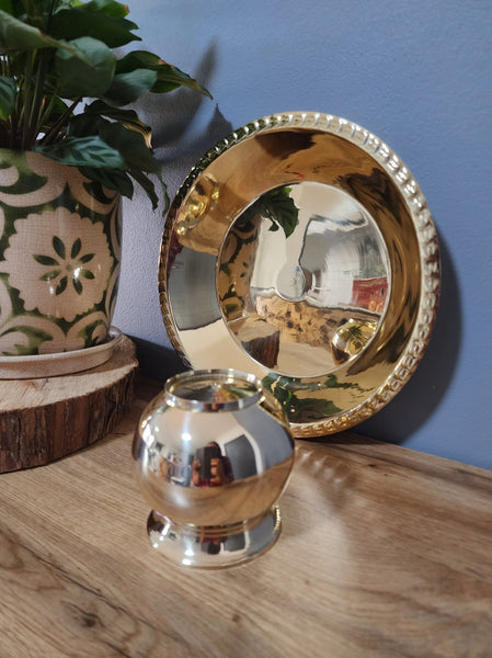 Brass Thali and Lota Set 2