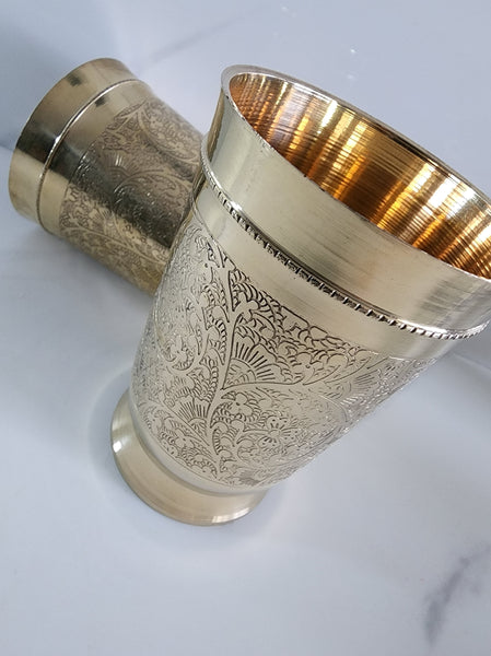 Engraved Brass Tumbler (Single Cup)
