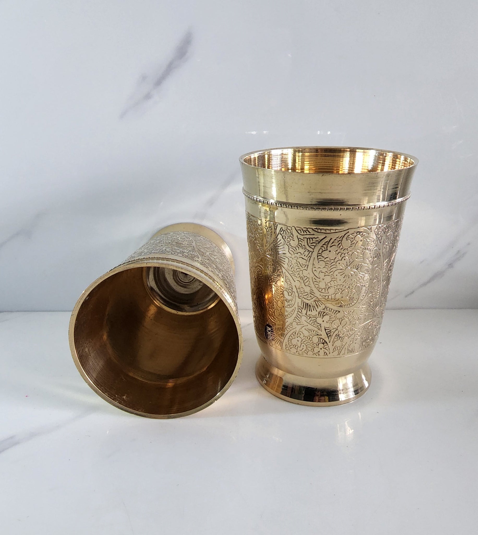 Engraved Brass Tumbler (Single Cup)