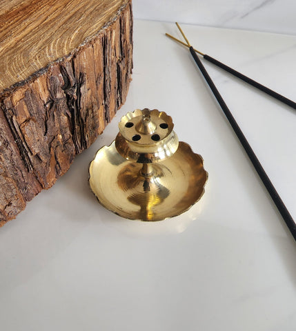 Round Brass Incense Holder