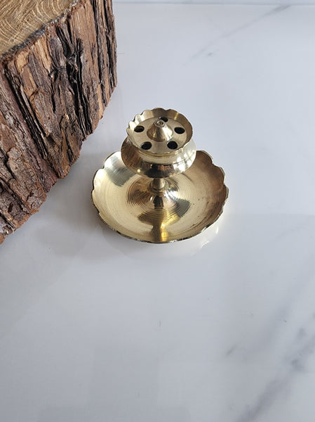 Round Brass Incense Holder