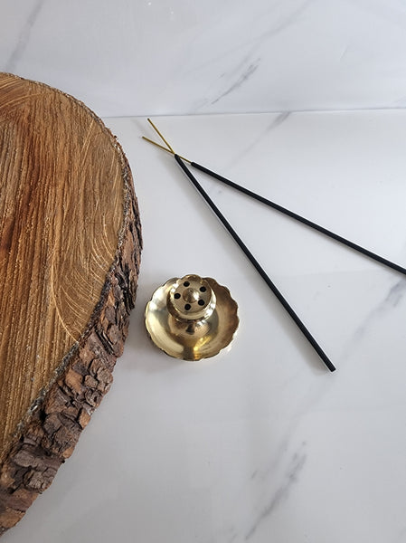 Round Brass Incense Holder