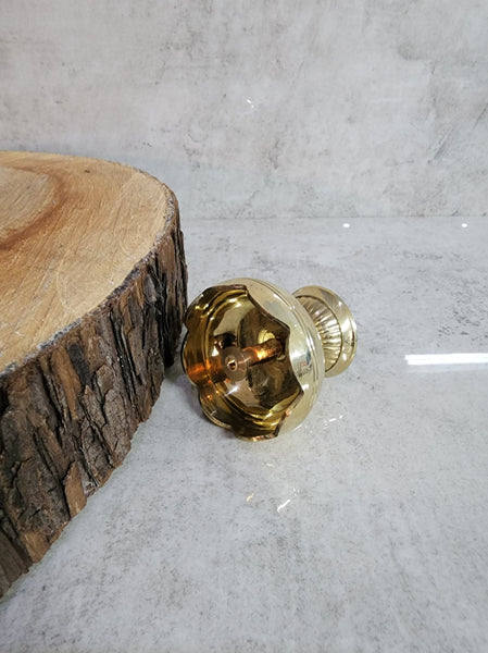 Round Brass Lamp with Stand