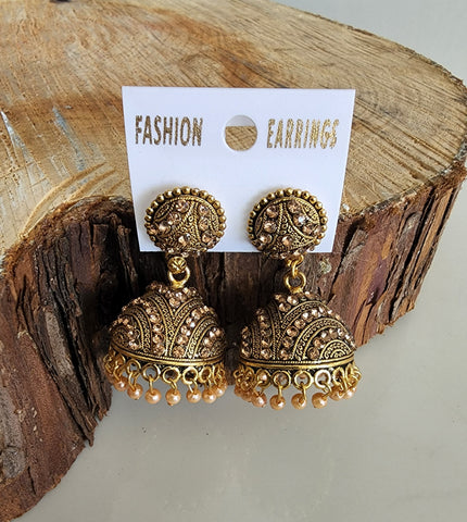 Gold and Bronze Jhumka (Earring) - Design 2