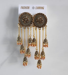 3-Tier Bronze Jhumka (Earrings)