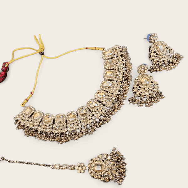 Bronze and Gold Soft Choker Jewellery Set