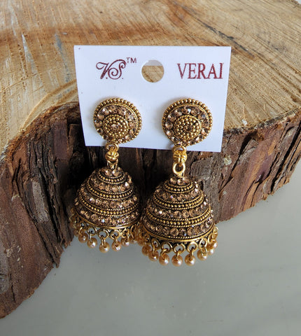 Gold and Bronze Jhumka (Earring) - Design 5