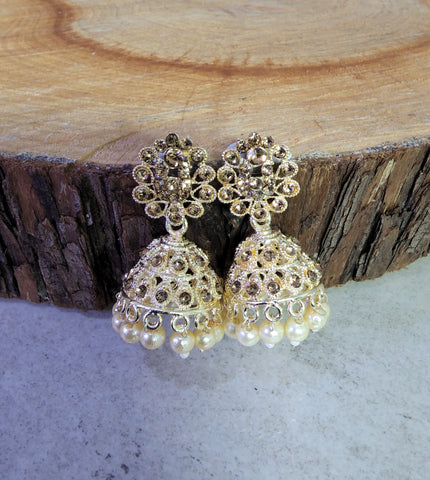 Gold and Bronze Jhumka (Earring) - Design 1
