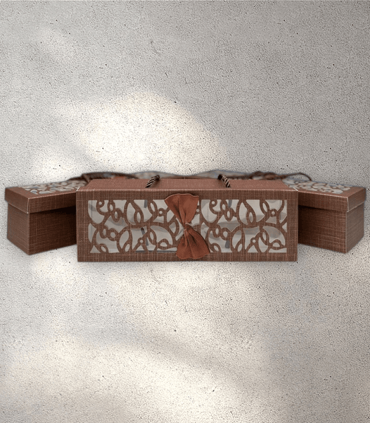 Brown Window Diwali Box with Handle (Pack of 5)