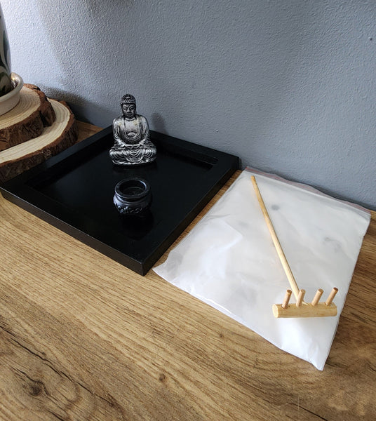 Buddha Zen Garden with Sand and Rake