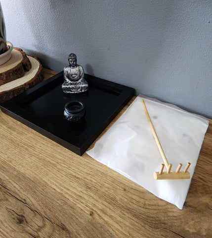 Buddha Zen Garden with Sand and Rake