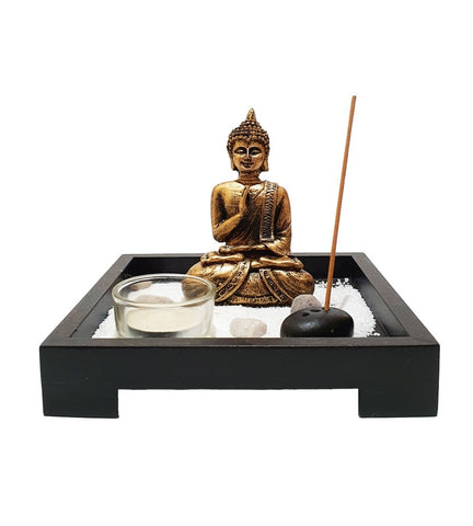 Buddha Zen Garden with Incense and Candle Holder