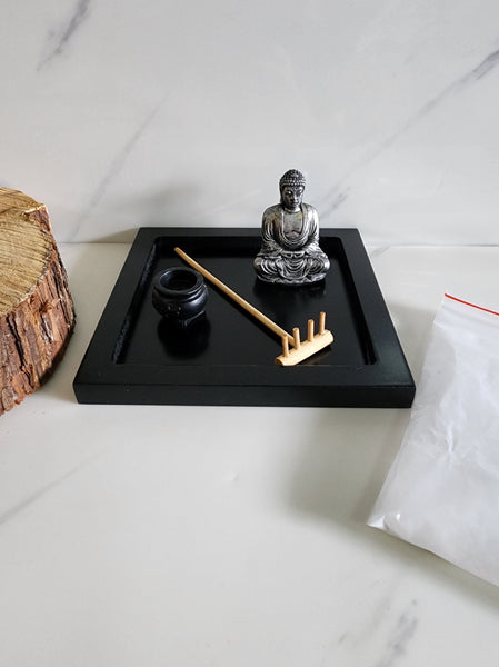 Buddha Zen Garden with Sand and Rake