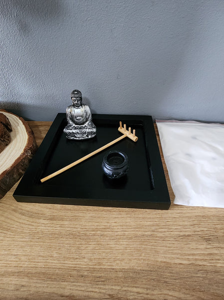 Buddha Zen Garden with Sand and Rake