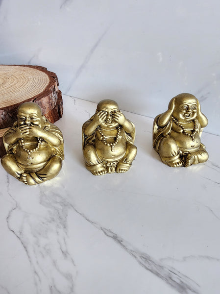 Set of 3 Baby Buddha Statue (Hear No Evil, Speak No Evil, See No Evil)