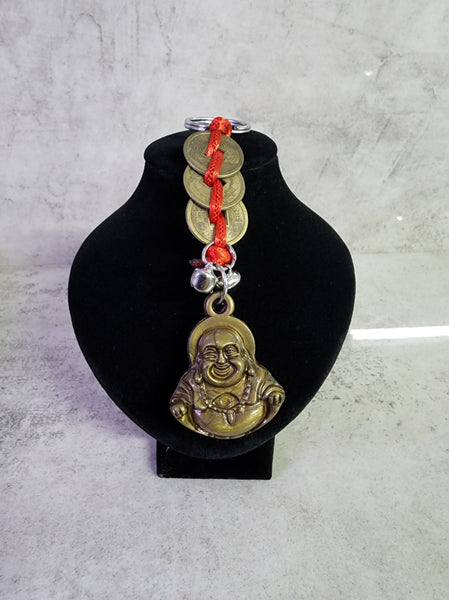 Laughing Buddha and Lucky Coin Keychain