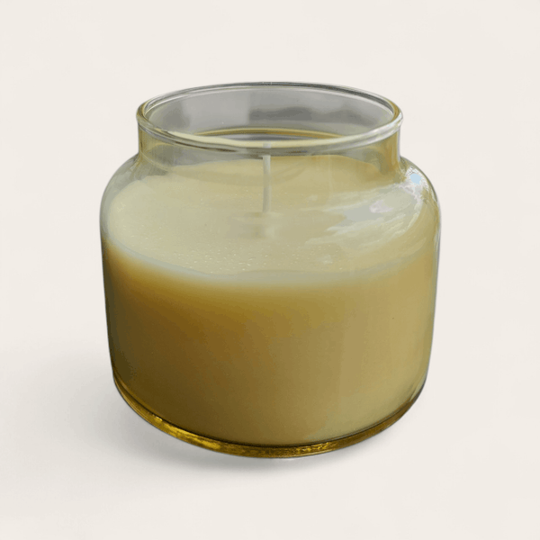 Delicate Aroma Soy Wax Candle with Glass Jar - Yellow