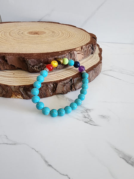 Turquoise Gemstone Chakra Bracelet