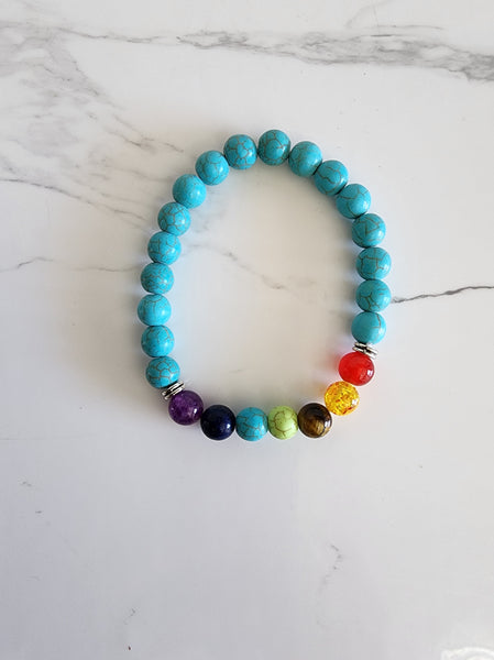 Turquoise Gemstone Chakra Bracelet
