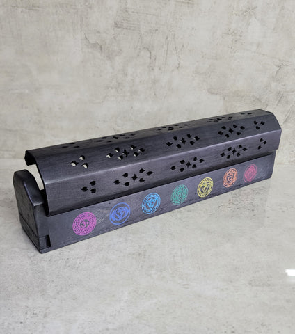 7 Chakra Wooden Incense and Cone Holder