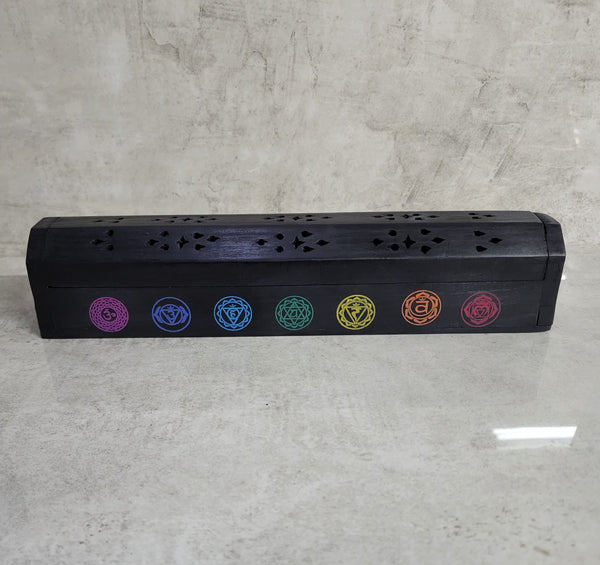 7 Chakra Wooden Incense and Cone Holder