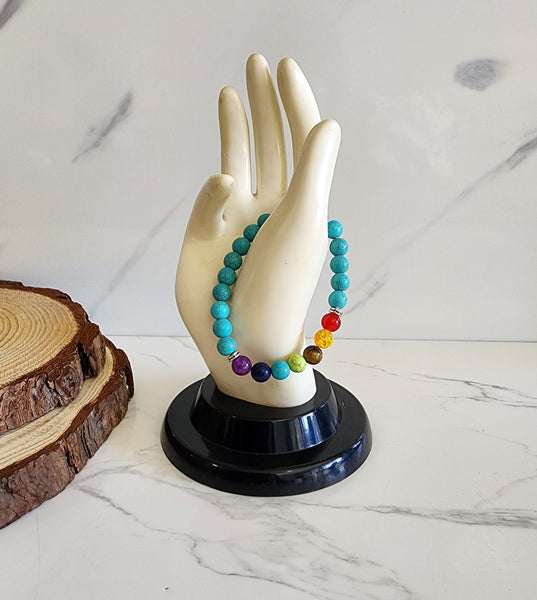 Turquoise Gemstone Chakra Bracelet
