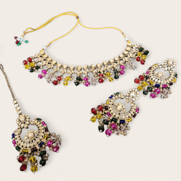 Multi-Colour Soft Choker Jewellery Set