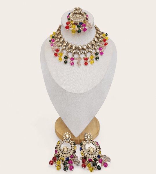 Multi-Colour Soft Choker Jewellery Set