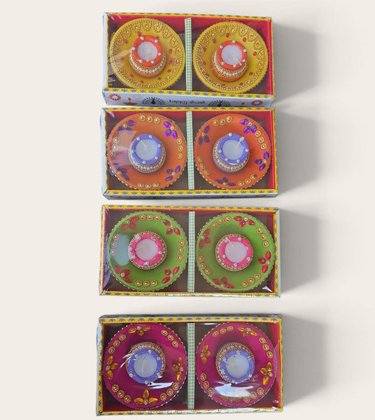 Wax Clay Matka with Tray (Pack of 2)