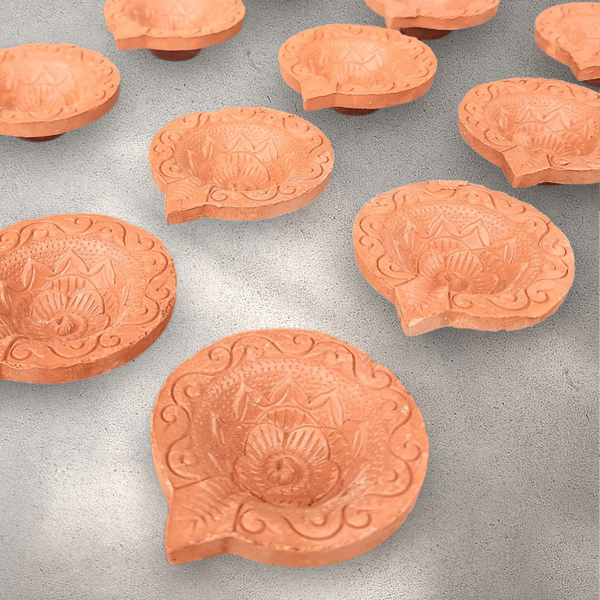 Decorative Clay Lamps (Pack of 12)