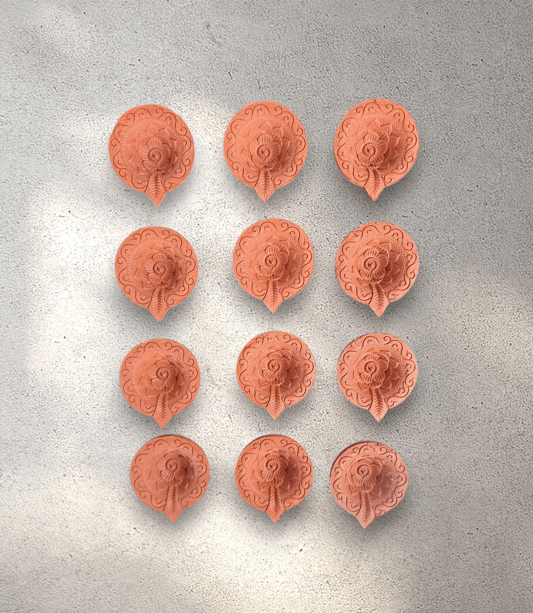 Decorative Clay Lamps (Pack of 12)