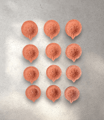 Decorative Clay Lamps (Pack of 12)