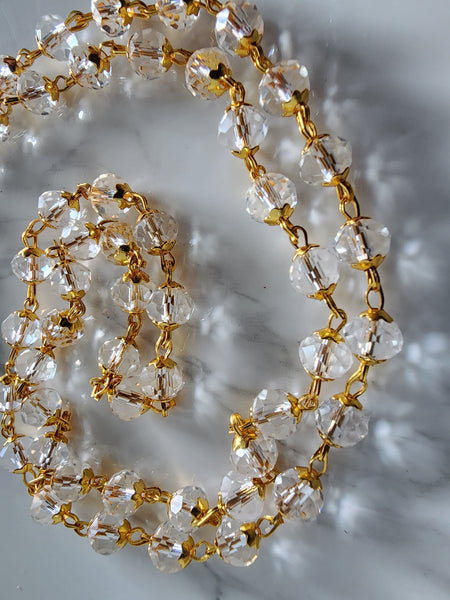 Fancy Clear Bead Necklace