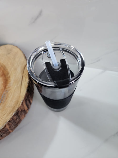 Glass Coffee Cup with Straw