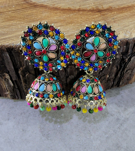Multi-Coloured Jhumka (Earring) - Design 2