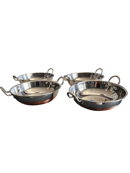 Set of 4 Copper Kadai (Serving Dish)