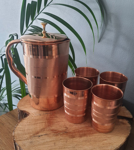 Copper Jug and Cup Set