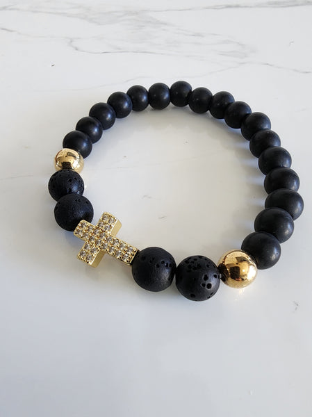 Lavastone Cross Bracelet