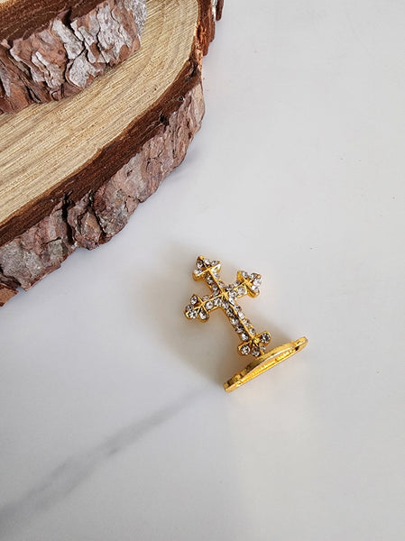 Small Gold Cross Stand